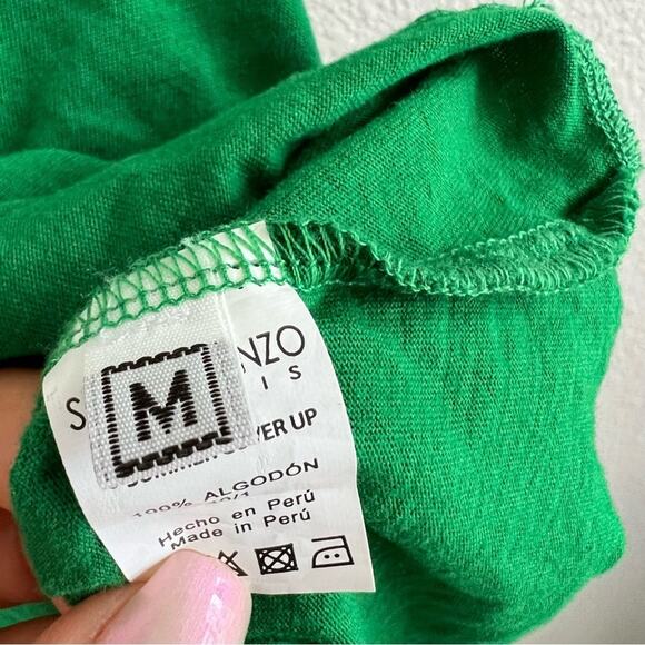 San Lorenzo Green Cold Shoulder Summer Cover Up 100% Cotton Medium - Picture 7 of 8